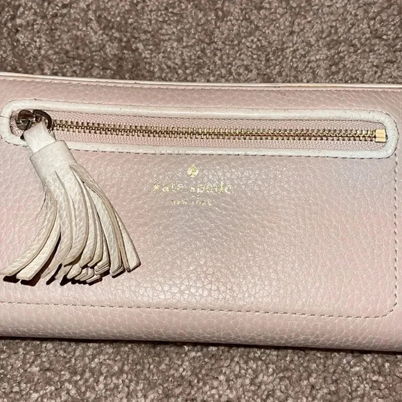 Kate Spade Chester Street Neda Leather Wallet Almondine/White - H - Picture 1 of 6
